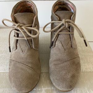 Kala Suede Lace Up Wedge Booties